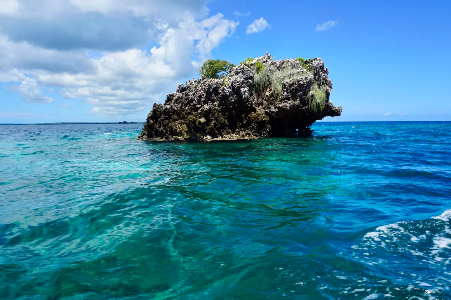 Turquoise ocean waves and tropical Zanzibar beach